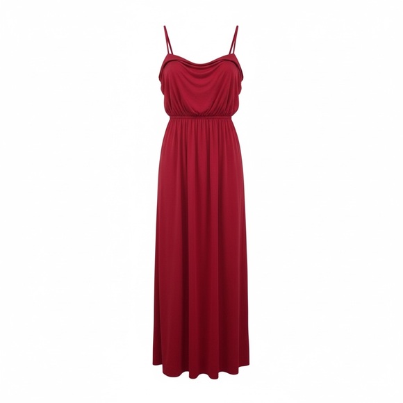 Soma Dresses & Skirts - Soma Red Jersey Knit Spaghetti Strap Maxi Dress Lounge Travel Dress L